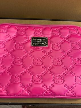 Hello Kitty Loungefly 13” Laptop Sleeve Pink Embossed Sanrio iPad Case